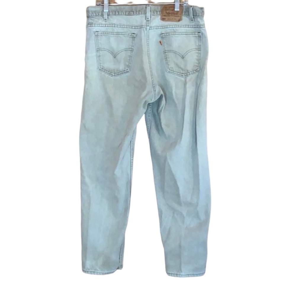 Vintage Levi’s 550 denim jeans Khaki color Orange tab Size 38 x 30